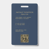 Vet Professioneel Vastgoed Chique Realtor QR Code Badge (Achterkant)