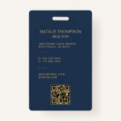 Vet Professioneel Vastgoed Chique Realtor QR Code Badge (Achterkant)