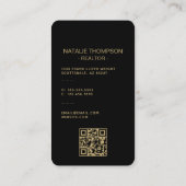 Vet Professioneel Vastgoed Chique Realtor QR Code Visitekaartje (Achterkant)