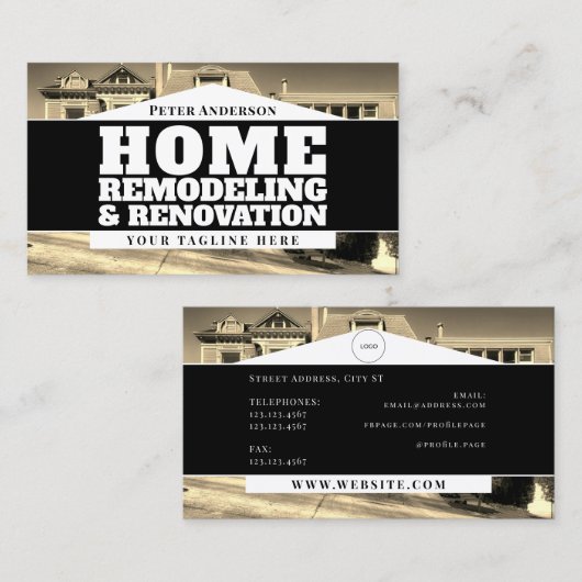 Vet professionele tehuizen geïnspireerd visitekaar visitekaartje (Voorkant / Achterkant)