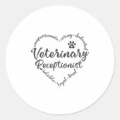 Vet receptionnist veterinair receptionist ronde sticker (Voorkant)