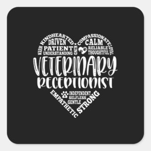 Vet receptionnist veterinair receptionist vierkante sticker