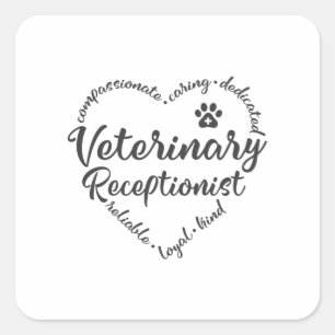 Vet receptionnist veterinair receptionist vierkante sticker
