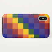 Vet regenboogschaakbordpatroon Case-Mate iPhone case (Achterkant (horizontaal))