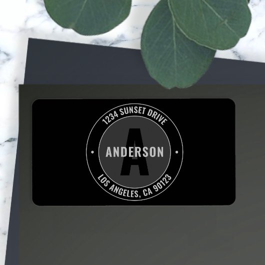 Vet retouradres enz.| Zwart & grijs Etiket