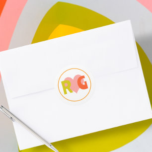 Vet Retro Citrus Bruiloft Ronde Sticker