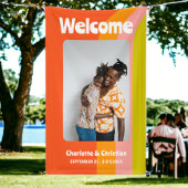 Vet Retro Citrus Welkom Bruiloft Spandoek