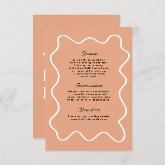 Vet Retro Funky Modern Wedding Enclosure kaart (Voorkant / Achterkant)