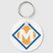 Vet Retro Metro M Logo Urban Transit Embleem Sleutelhanger (Voorkant)