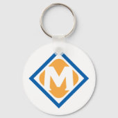 Vet Retro Metro M Logo Urban Transit Embleem Sleutelhanger (Achterkant)