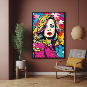 Vet Retro Pop Kunstportret Poster