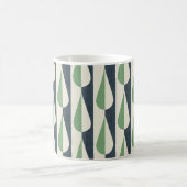 Vet retro water druppel groen en grijs koffiemok (Center)