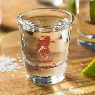 Vet Retro Western Cowgirl Bachelorette Shot Glas