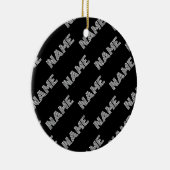 Vet Retromodern Naam of Woordpatroon Keramisch Ornament (Rechts)