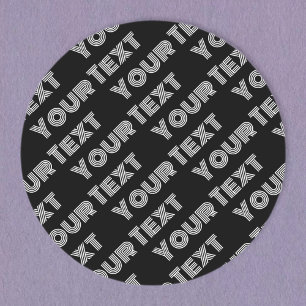 Vet Retromodern Naam of Woordpatroon Ronde Sticker