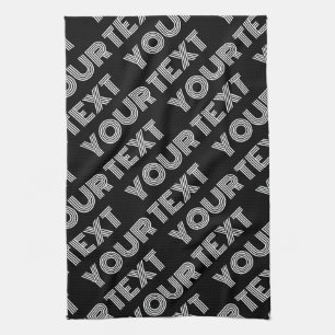 Vet Retromodern Naam of Woordpatroon Theedoek