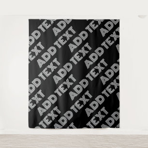 Vet Retromodern Naam of Woordpatroon Wandkleed