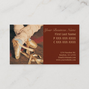 Vet rood bruin ballet slippers visitekaartjes