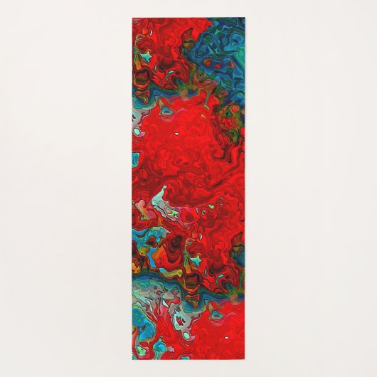 Vet rood en Blauwgroen kleurrijk gebed of Yogamat (Achterkant)