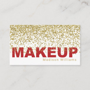 Vet rood en goud glitter make-up visitekaartje