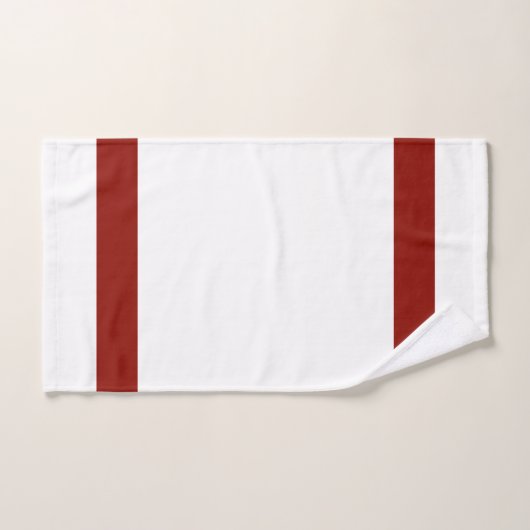 Vet Rood en Wit met Facultatief Monogram Bad Handdoek (Handdoek)
