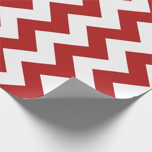Vet Rood en Wit Zigzag Patroon geschenkverpakking Cadeaupapier (Hoek)