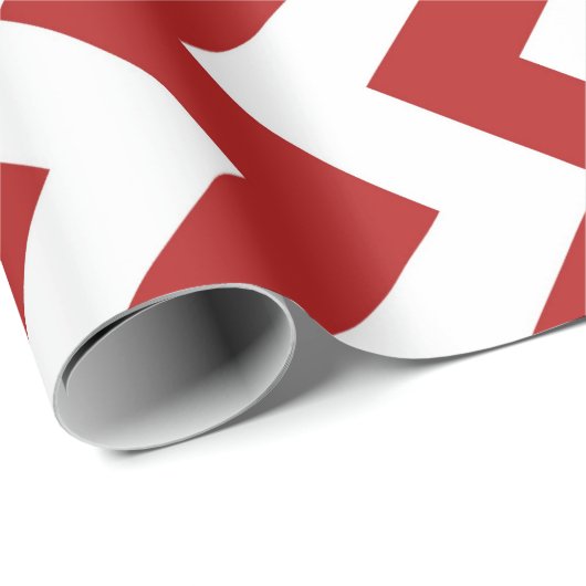 Vet Rood en Wit Zigzag Patroon geschenkverpakking Cadeaupapier (Rol Hoek)