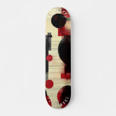 Vet Rood en Zwart Abstract Skateboard Design (Voorkant)