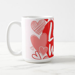 Vet Rood Roze "Liefde is het Antwoord" Graphic T-s Koffiemok