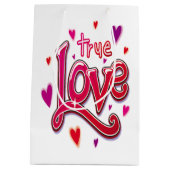 Vet rood roze script ware liefde medium cadeauzakje (Achterkant)