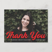 Vet rood script foto Afstuderen dank u Briefkaart (Voorkant)