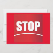 vet rood stopteken kaart (Voorkant)