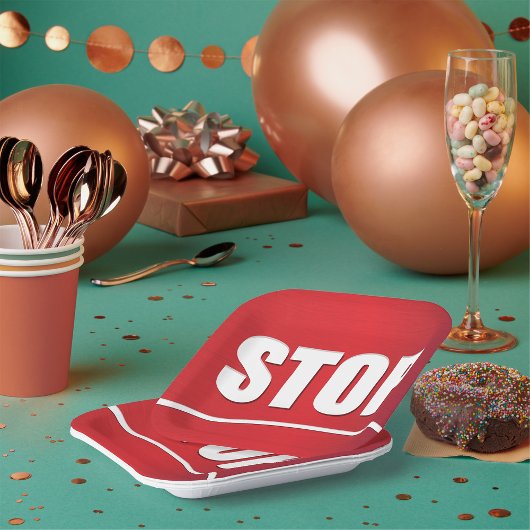 vet rood stopteken papieren bordje