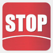 vet rood stopteken vierkante sticker (Voorkant)