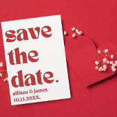 Vet Rood Typografie Unieke Moderne Esthetische Fot Save The Date