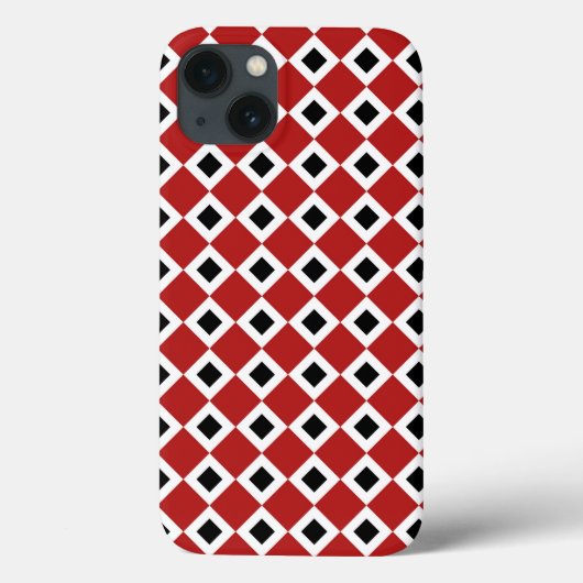 Vet Rood, Wit, Zwart Diamant Patroon Case-Mate iPhone Case (Achterkant)
