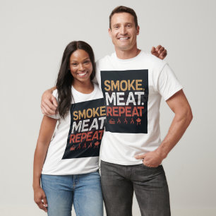 Vet rookvlees herhaal typografie T-shirt