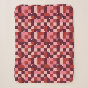 Vet roze en rood retro geometrisch patroon sherpa deken