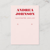 Vet roze en roodgrijs mod-oorscherm visitekaartje (Voorkant)