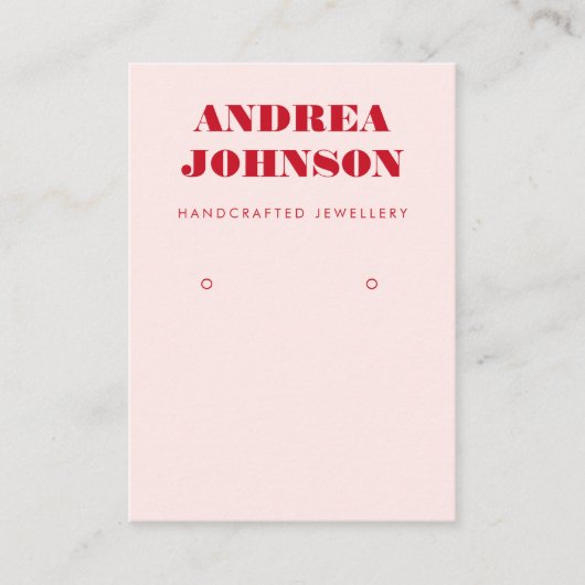 Vet roze en roodgrijs mod-oorscherm visitekaartje (Voorkant)