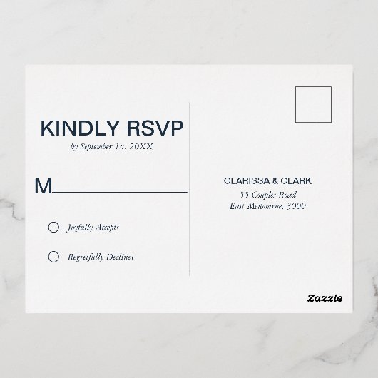 Vet roze Floral RSVP Folie Weddenschap Briefkaart (Achterkant)