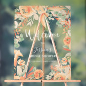 Vet roze floral waterverf vrijgezellenfeest welkom acryl bord (Neutraal)