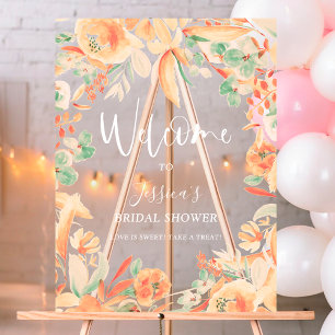 Vet roze floral waterverf vrijgezellenfeest welkom acryl bord