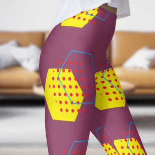 Vet Roze Honing Oogstpatroon Leggings