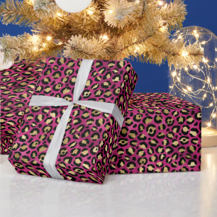 Vet roze luipaardprint Glamour dier patroon Cadeaupapier