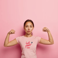 Vet Roze Meisje Power Slim Fit T-shirt