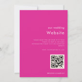 Vet roze minimalistisch script in één huwelijk kaart (Achterkant)