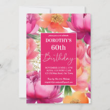 Vet roze oranje pioen elegant verjaardagsfeestje