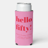 Vet roze rode moderne 50e verjaardag - Aangepast (Seltzer Voorkant)