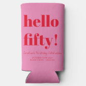 Vet roze rode moderne 50e verjaardag - Aangepast (Achterkant)